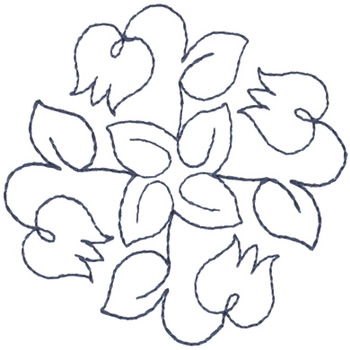 Spinning Tulip Outline Machine Embroidery Design