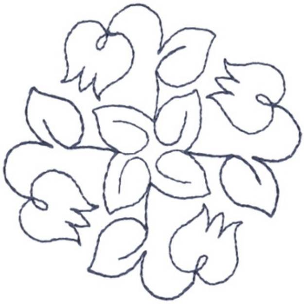 Picture of Spinning Tulip Outline Machine Embroidery Design