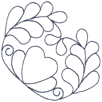 Heart Scroll Outline Machine Embroidery Design