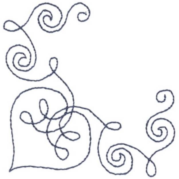 Picture of Heart Corner Outline Machine Embroidery Design