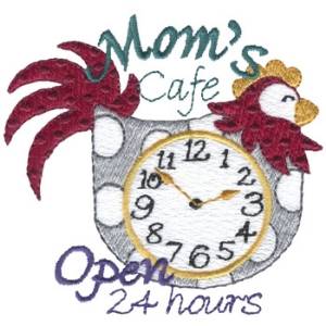Picture of Moms Cafe Clock Machine Embroidery Design