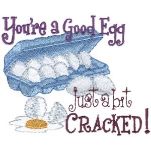 Picture of Good Egg Saying Machine Embroidery Design