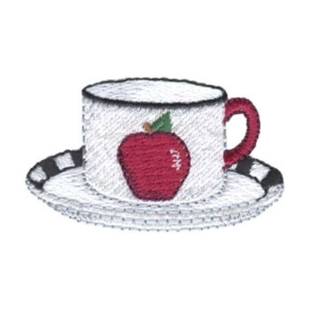 Picture of Apple Tea Cup Machine Embroidery Design