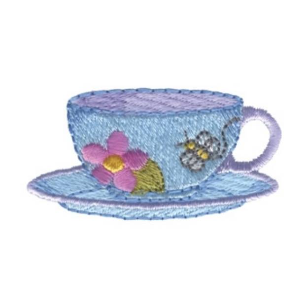 Picture of Flower Tea Cup Machine Embroidery Design