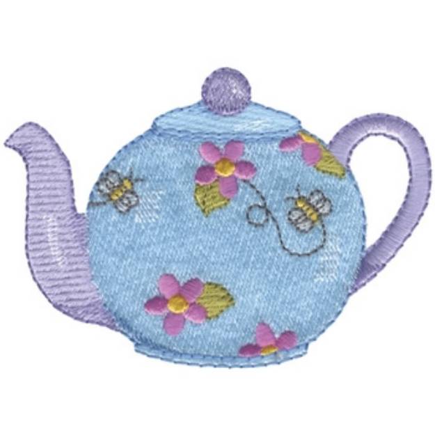 Picture of Flower Tea Pot Machine Embroidery Design