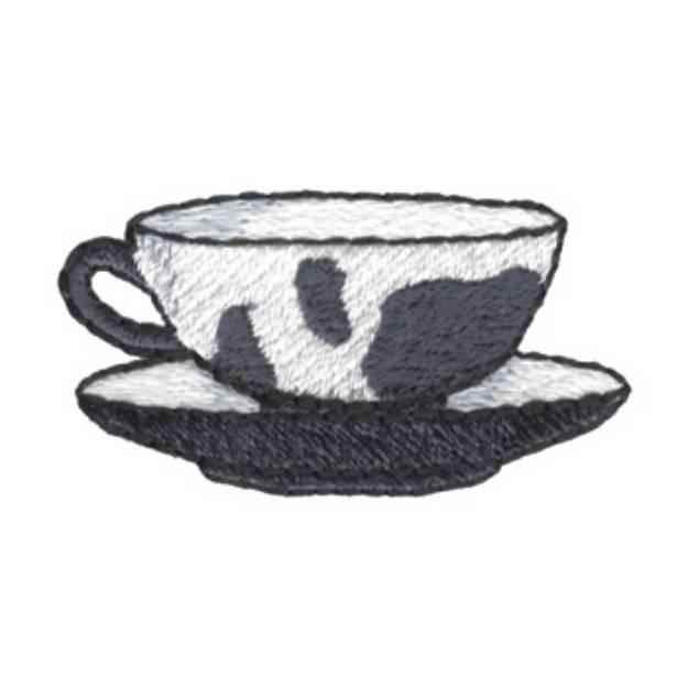 Picture of Cow Tea Cup Machine Embroidery Design