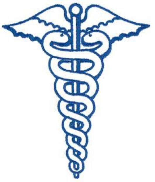 Picture of Caduceus Outline Machine Embroidery Design