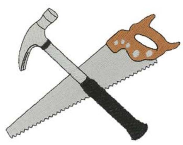 Picture of Hand Saw & Hammer Machine Embroidery Design