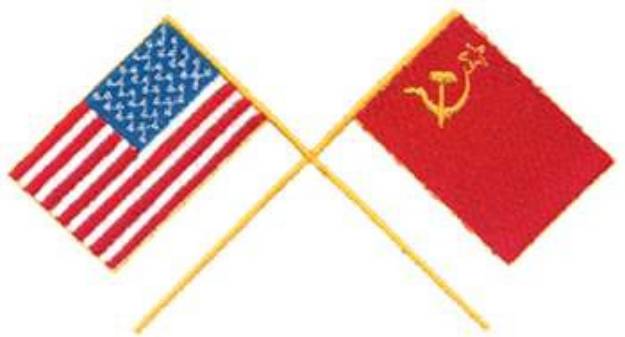 Picture of USA & USSR Flags Machine Embroidery Design