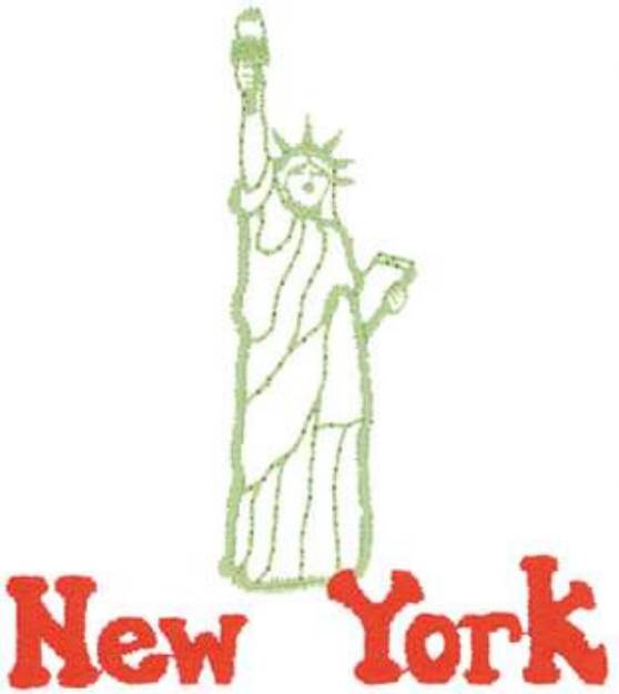 Picture of Lady Liberty Scenery Machine Embroidery Design