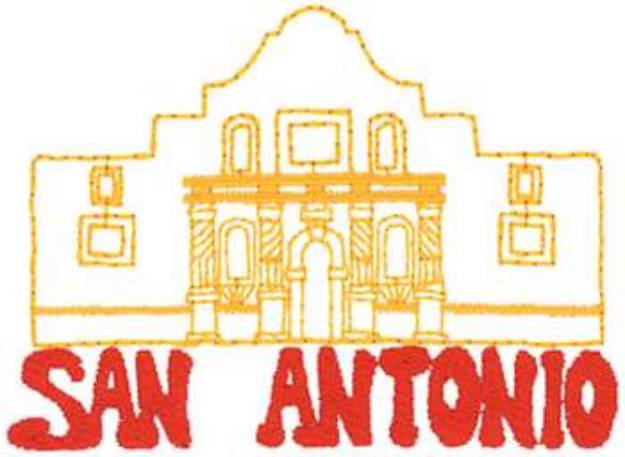 Picture of Alamo Outline Machine Embroidery Design