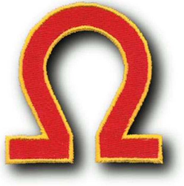 Picture of Greek Letter Omega Machine Embroidery Design