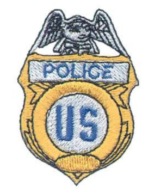 Picture of US Police Badge Machine Embroidery Design