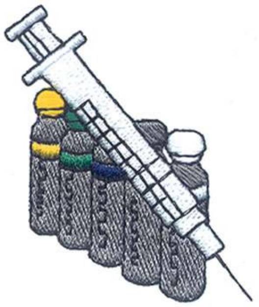 Picture of Syringe & Vials Machine Embroidery Design