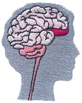 Human Brain Machine Embroidery Design