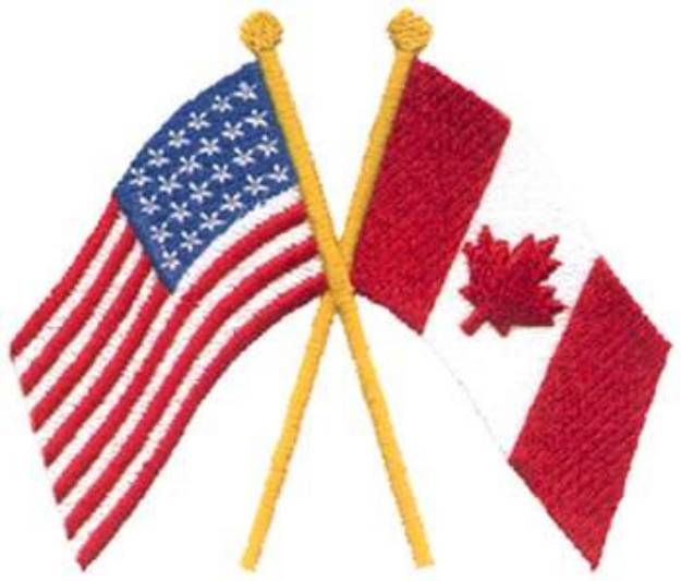 Picture of USA & Canadian Flag Machine Embroidery Design