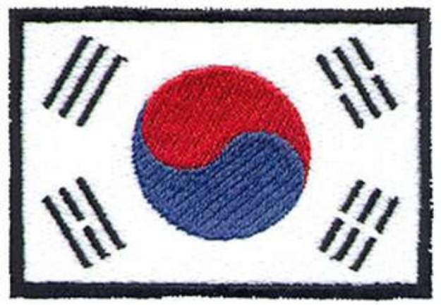 Picture of South Korea Flag Machine Embroidery Design