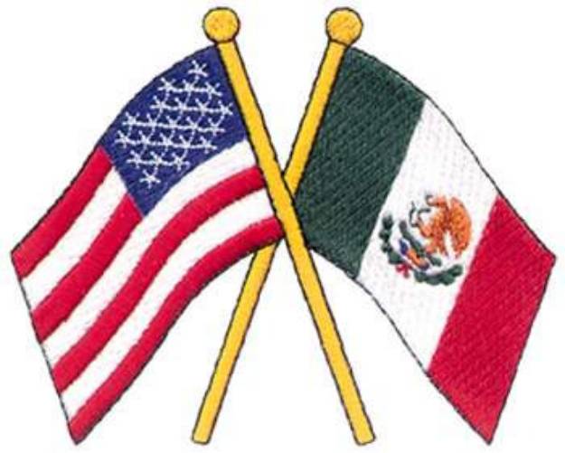 Picture of USA & Mexican Flag Machine Embroidery Design