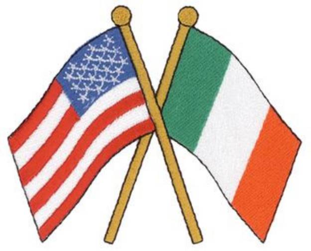 Picture of USA & Ireland Flag Machine Embroidery Design