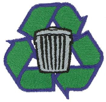 Recycle Trash Machine Embroidery Design