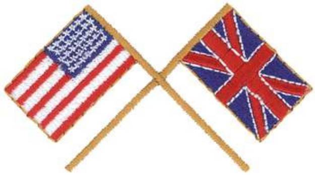 Picture of USA & Great Britain Flag Machine Embroidery Design