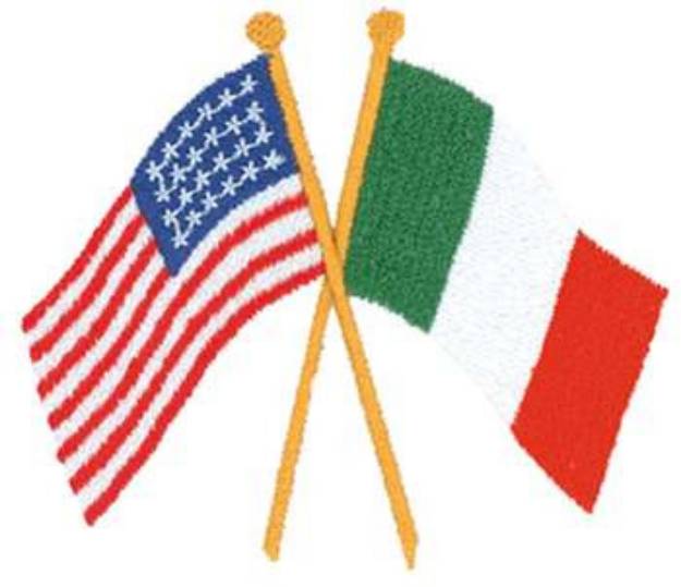 Picture of USA & Italy Flag Machine Embroidery Design