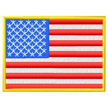 American Flag Machine Embroidery Design