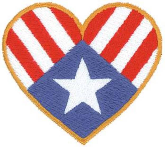 Picture of American Heart Machine Embroidery Design
