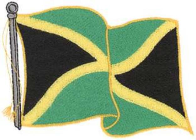 Picture of Wavy Jamaican Flag Machine Embroidery Design