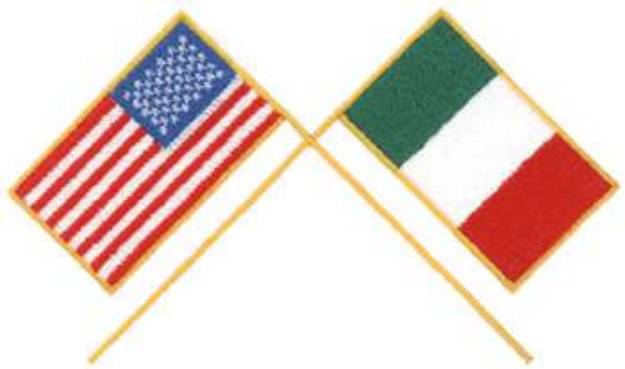 Picture of USA & Italy Flags Machine Embroidery Design