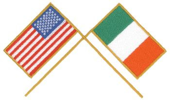 US & Ireland Flag Machine Embroidery Design
