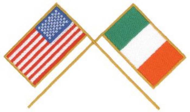 Picture of US & Ireland Flag Machine Embroidery Design