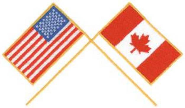 Picture of US & Canada Flags Machine Embroidery Design