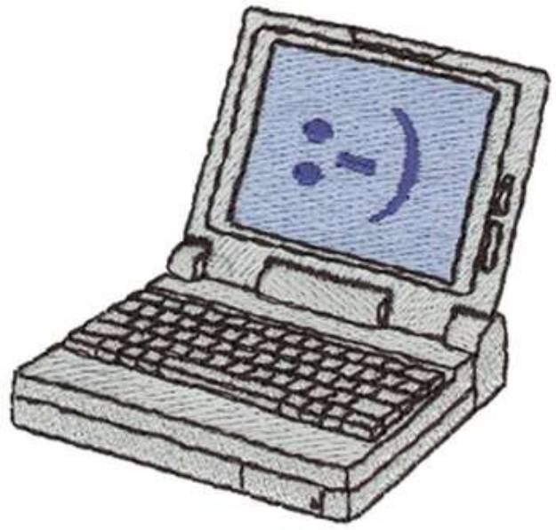 Picture of Laptop Computer Machine Embroidery Design
