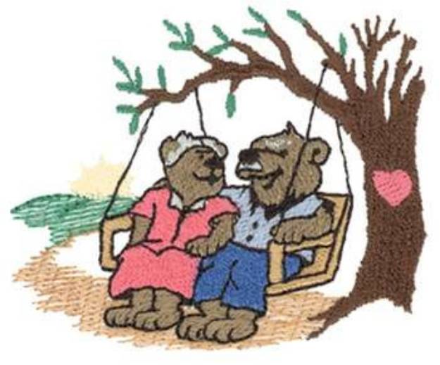 Picture of Bear Couple Machine Embroidery Design
