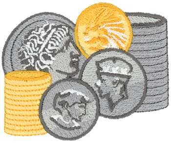 Coin Collection Machine Embroidery Design