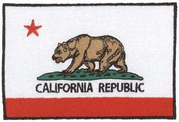 California Flag Machine Embroidery Design