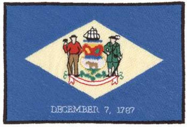 Picture of Delaware Flag Machine Embroidery Design