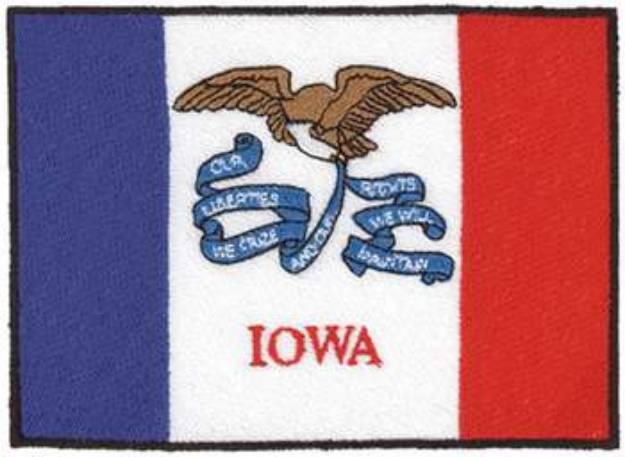 Picture of Iowa Flag Machine Embroidery Design