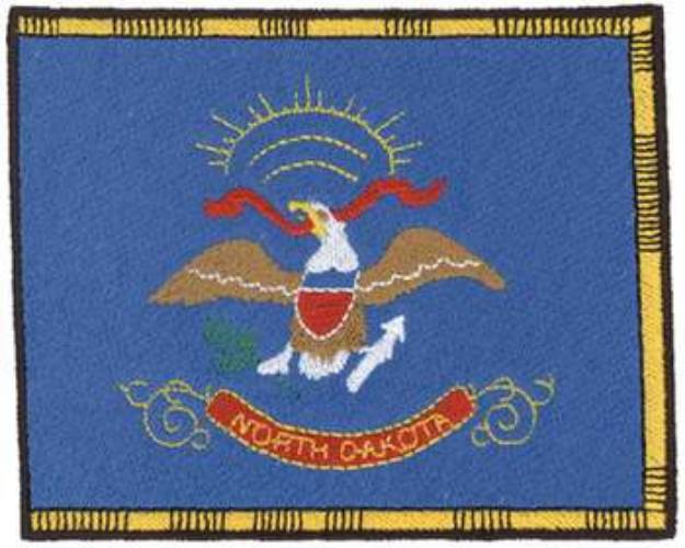Picture of North Dakota Flag Machine Embroidery Design