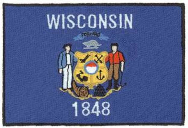 Picture of Wisconsin Flag Machine Embroidery Design