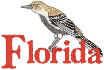 Florida Mockingbird Machine Embroidery Design