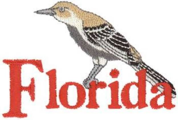 Picture of Florida Mockingbird Machine Embroidery Design