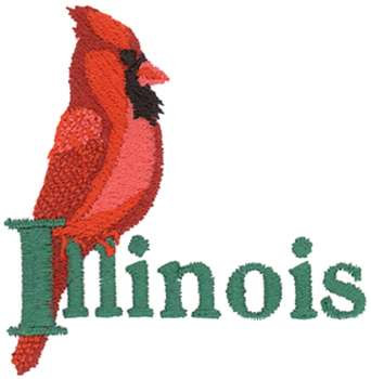 Illinois Cardinal Machine Embroidery Design