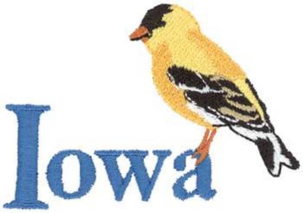 Picture of Iowa Eastern Goldfinch Machine Embroidery Design