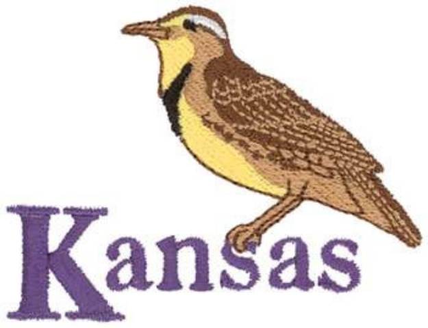 Picture of Kansas Western Meadowlark Machine Embroidery Design