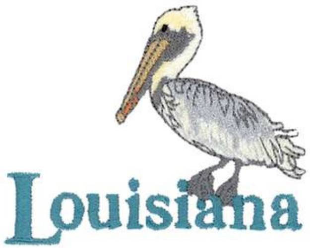 Picture of Louisiana Brown Pelican Machine Embroidery Design