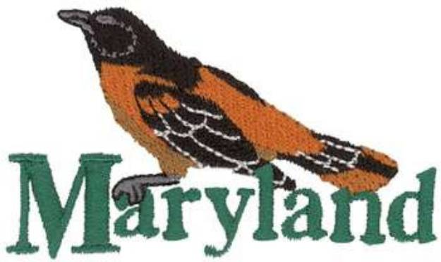 Picture of Maryland Baltimore Oriole Machine Embroidery Design