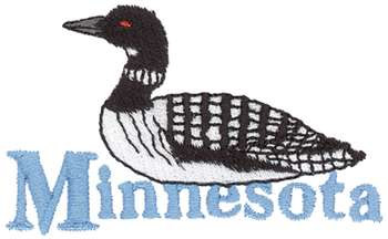 Minnesota Common Loon Machine Embroidery Design
