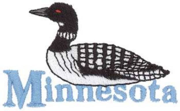 Picture of Minnesota Common Loon Machine Embroidery Design
